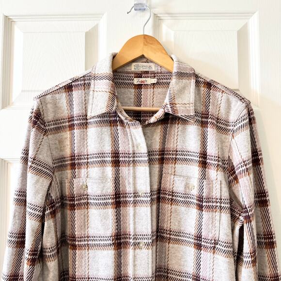 Faherty Legend Classic Sweater Shirt in Cranberry Haze Plaid - Picture 7 of 13